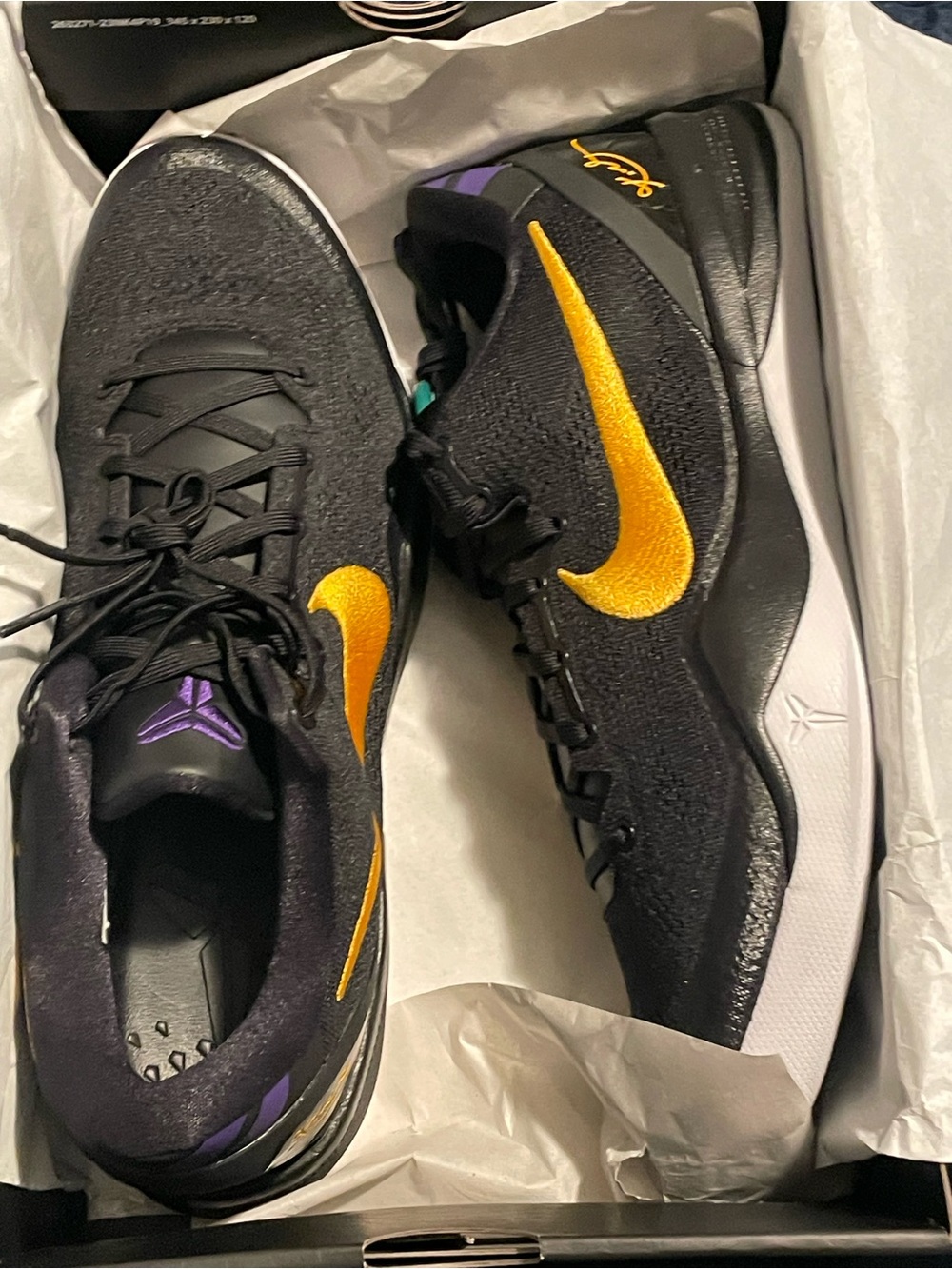 Kobe VIII PROTRO Nike black/university gold-white Basketball Sneakers